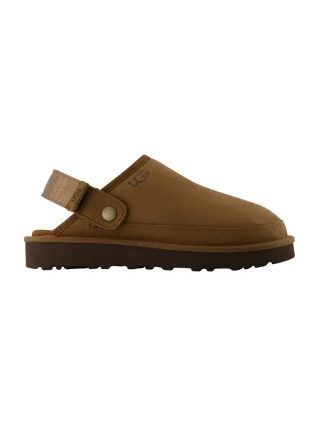 Klapki Ugg skórzane brązowe