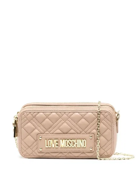 Matlasat geanta crossbody Love Moschino roz
