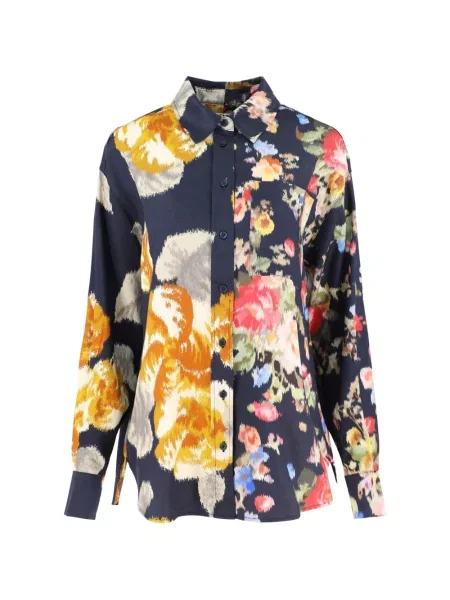 Cămașă Essentiel Antwerp cu model floral albastru