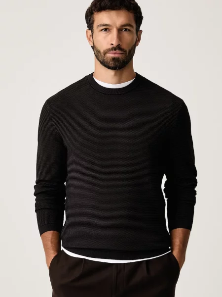 Armani Exchange pulover pentru bărbați cu vâscoză negru