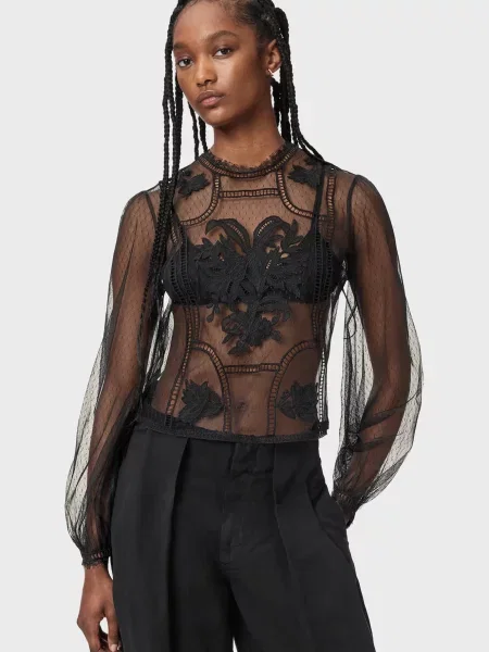 Блуза Allsaints чорна