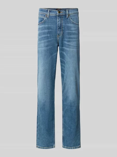 Jeansy o kroju tapered fit z mieszanki bawełny model David' Lee niebieski