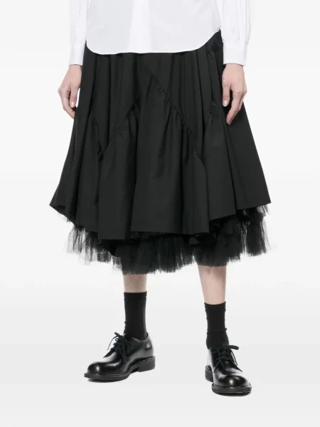 Fustă Noir Kei Ninomiya cu volane negru