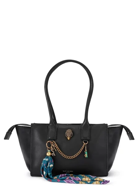 Kurt Geiger De piele geantă pe umăr + eșarfă pătrată Sloane negru