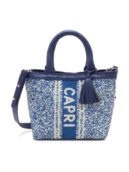 Spodnie De Siena z koralikami niebieskie