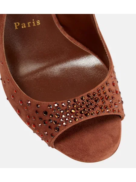 Semišové sandále Christian Louboutin hnedá