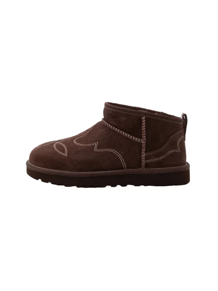 UGG Botine Classic Ultra Mini Western ciocolatiu
