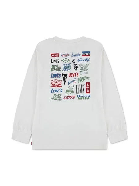 Levi's majica dugih rukava za djecu s pamukom HERITAGE LOGOS TEE bež