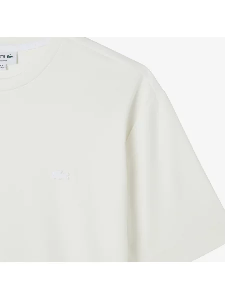 Lacoste Koszulka Oversize Kremowa biały