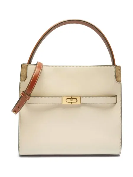 Geanta de piele Tory Burch din piele bej