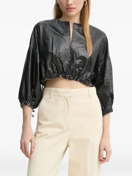 Bluzka Day Birger Et Mikkelsen skórzana czarna