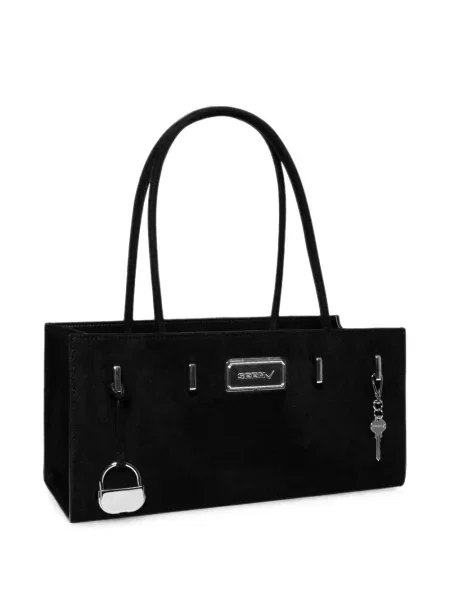Geantă shopper Seen Users din piele de căprioară negru