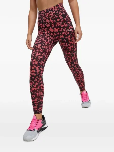 Leggings Casall cu model floral cu imagine negru