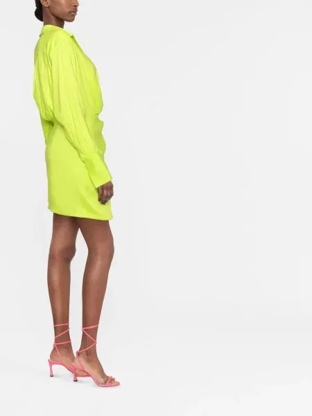 Rochie tip cămașă Gauge81 drapată verde