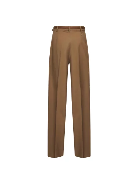 Spodnie Max Mara Studio wełniane brązowe