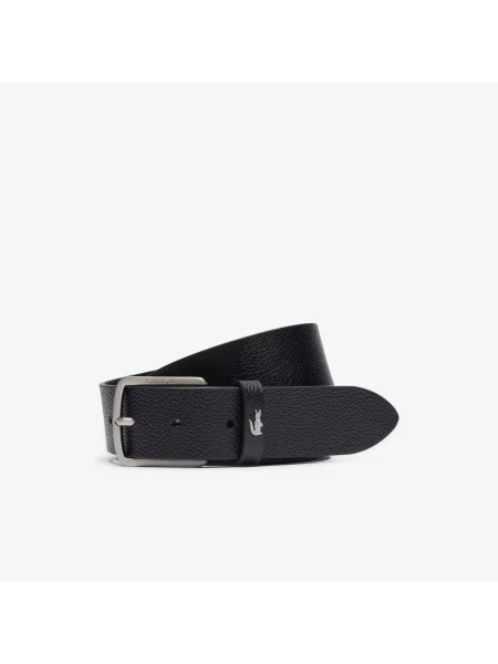 Lacoste ремінь шкіряний чорний
