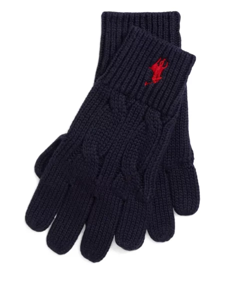 Rękawiczki dziecięce Polo Ralph Lauren niebieskie