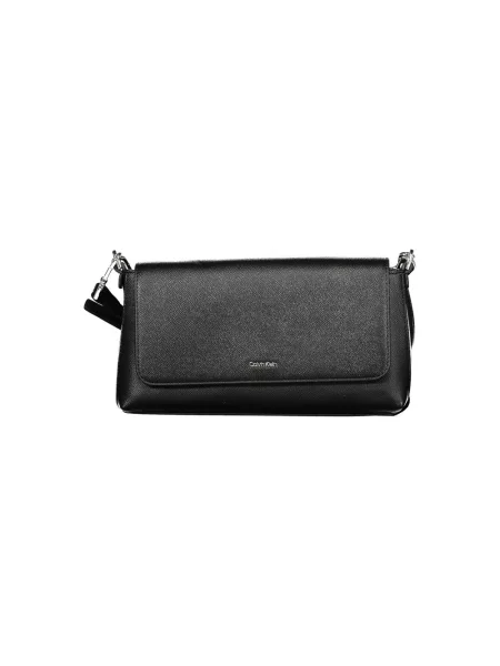 Lniana torebka crossbody Calvin Klein czarna