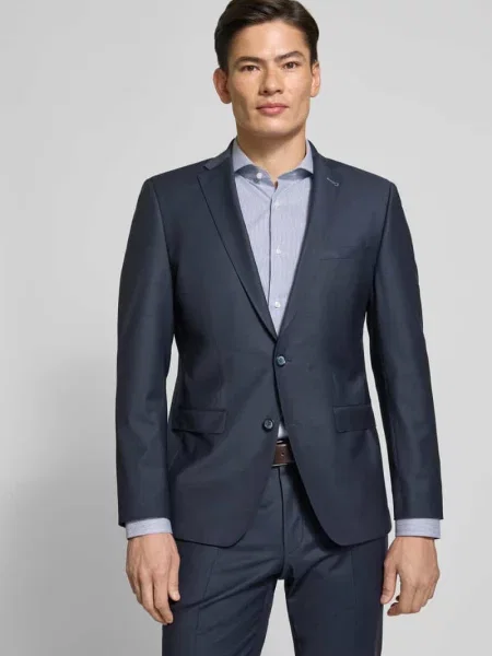Koszula biznesowa o kroju slim fit z czystej bawełny Boss niebieska