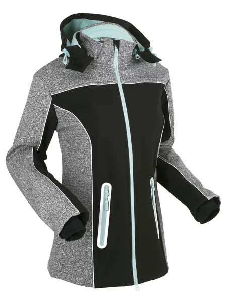 Kurtka softshell z odblaskowymi elementami z materiału odpychającego wodę szara