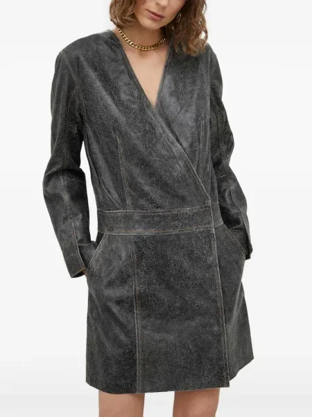 Костюм мини рокля Day Birger Et Mikkelsen с V-образно деколте сиво