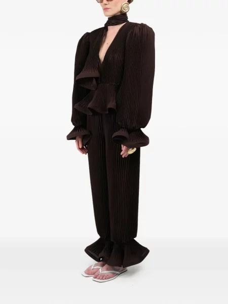 Pantaloni Rowen Rose plisate roz
