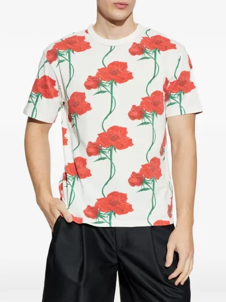 Tricou Kenzo cu model floral cu imagine alb