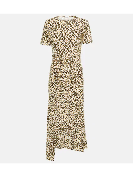 Rochie midi Paco Rabanne cu imagine cu model leopard din jerseu