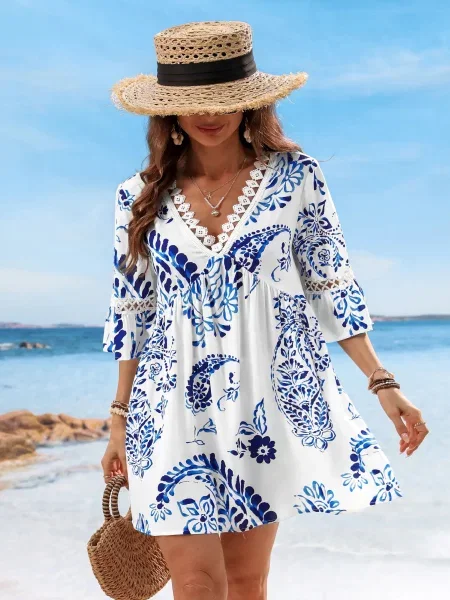 Сукня максі Cupshe білий/синій біла