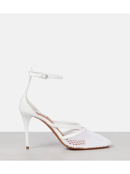 Pantofi cu toc Alaïa din piele de lac alb