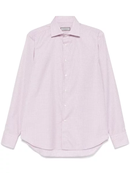 Kostkovaná košile Canali červená