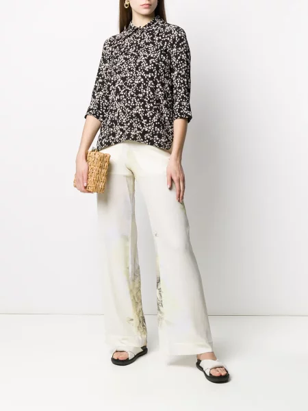 Pantaloni Baum Und Pferdgarten cu model floral cu imagine galben