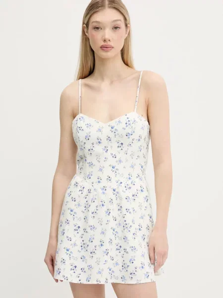 Lanena obleka Hollister Co. bež