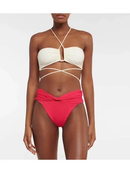 Bikini Magda Butrym cu gât halter alb