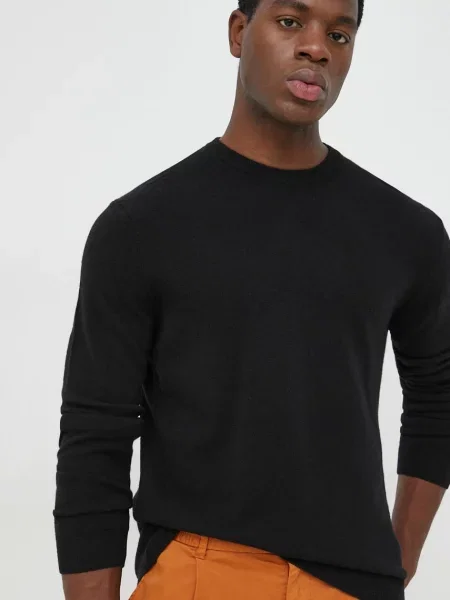 United Colors of Benetton sweter wełniany czarny lekki