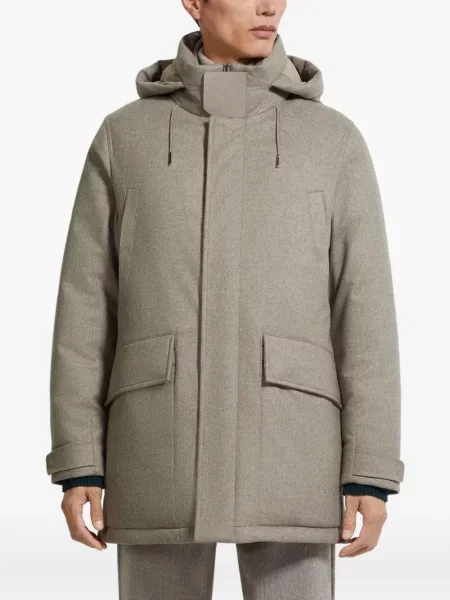 Geacă parka Zegna cu glugă gri