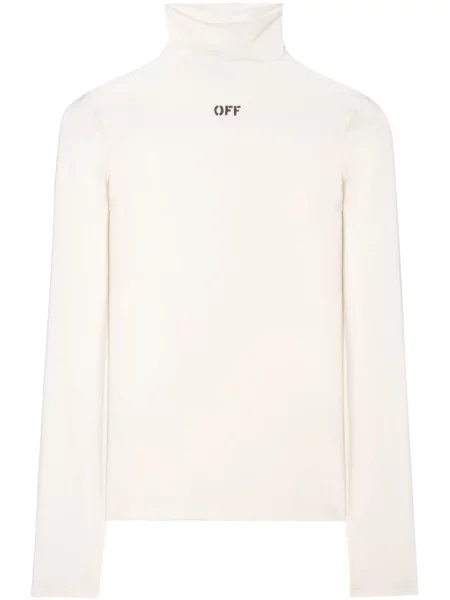 Top Off-white cu imagine alb