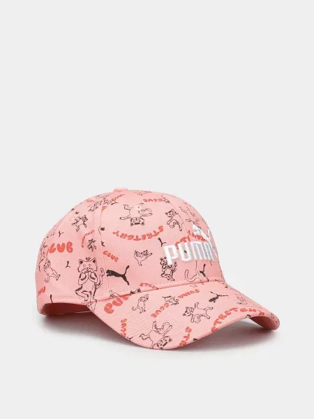 PUMA ESS LOGO AOP BASEBALL Кепка Для дівчаток Поліестер/поліуретан рожевий