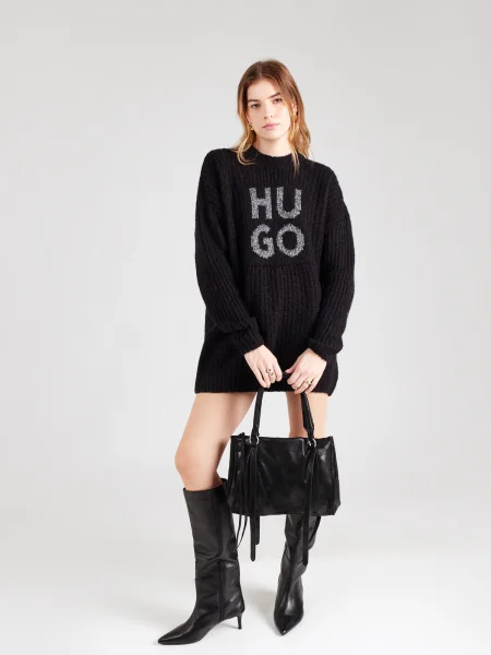 HUGO Rochie tricotat Sloguis' negru