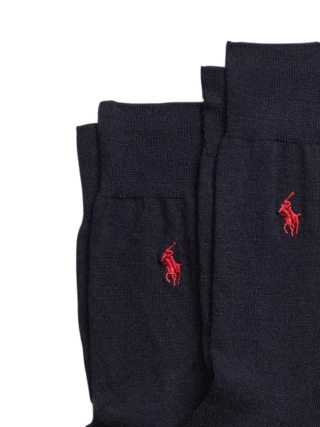 Șosete Polo Ralph Lauren cu broderie în carouri de flanelă verde