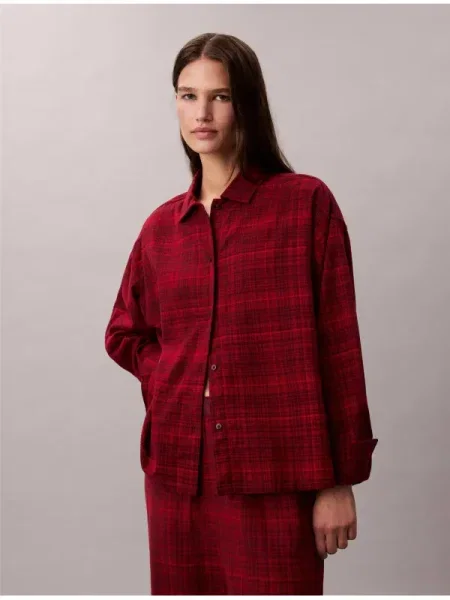 Calvin Klein Underwear Bluză de noapte / burgundy roșu