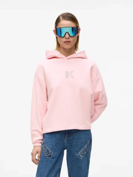 KARL LAGERFELD JEANS Mikina svetloružová / strieborná