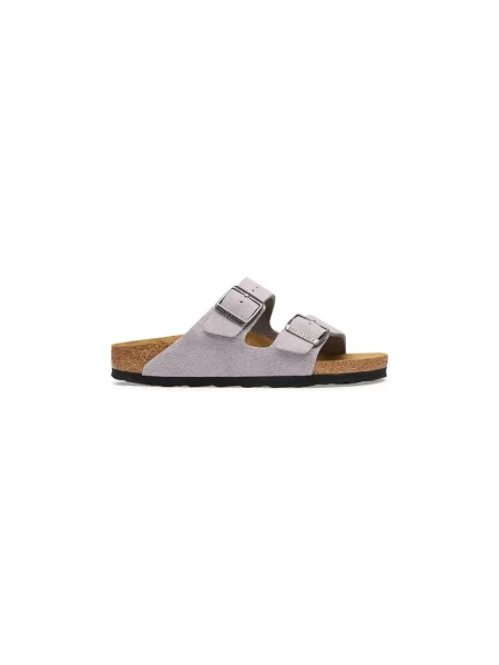 Klapki Birkenstock skórzane fioletowe