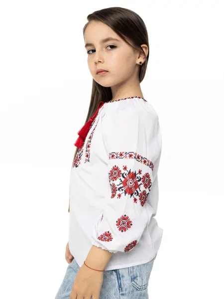 Детская рубашка Folk Moda белая