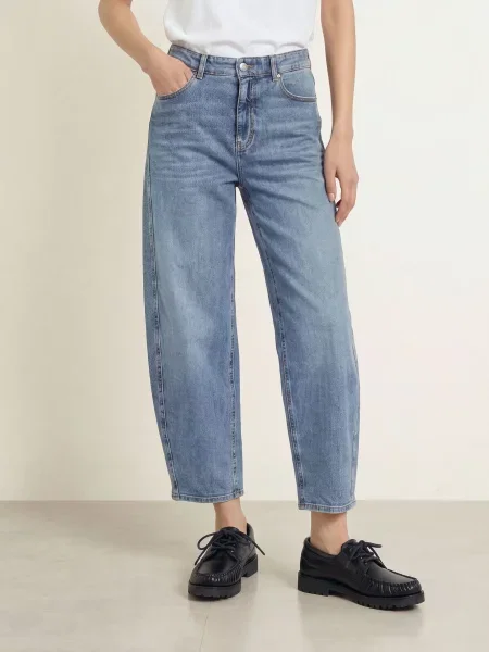Opus Pants Barrel Džíny Meni Moon mid blue modré