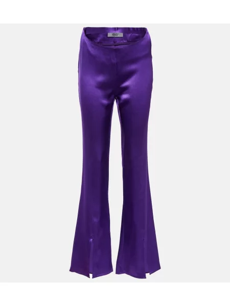 Pantaloni Didu din satin violet