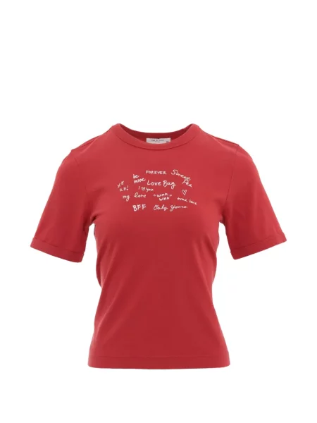 Tricou Rag & Bone cu imagine roșu