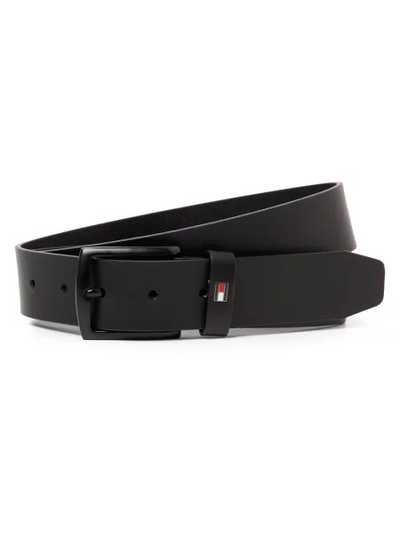 Tommy Hilfiger pasek skórzany Denton Matte Mężczyźni skóra 85 czarny