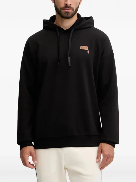 Hanorac cu glugă Ea7 Emporio Armani negru