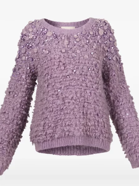 Pulover Valentino Garavani cu paiete violet